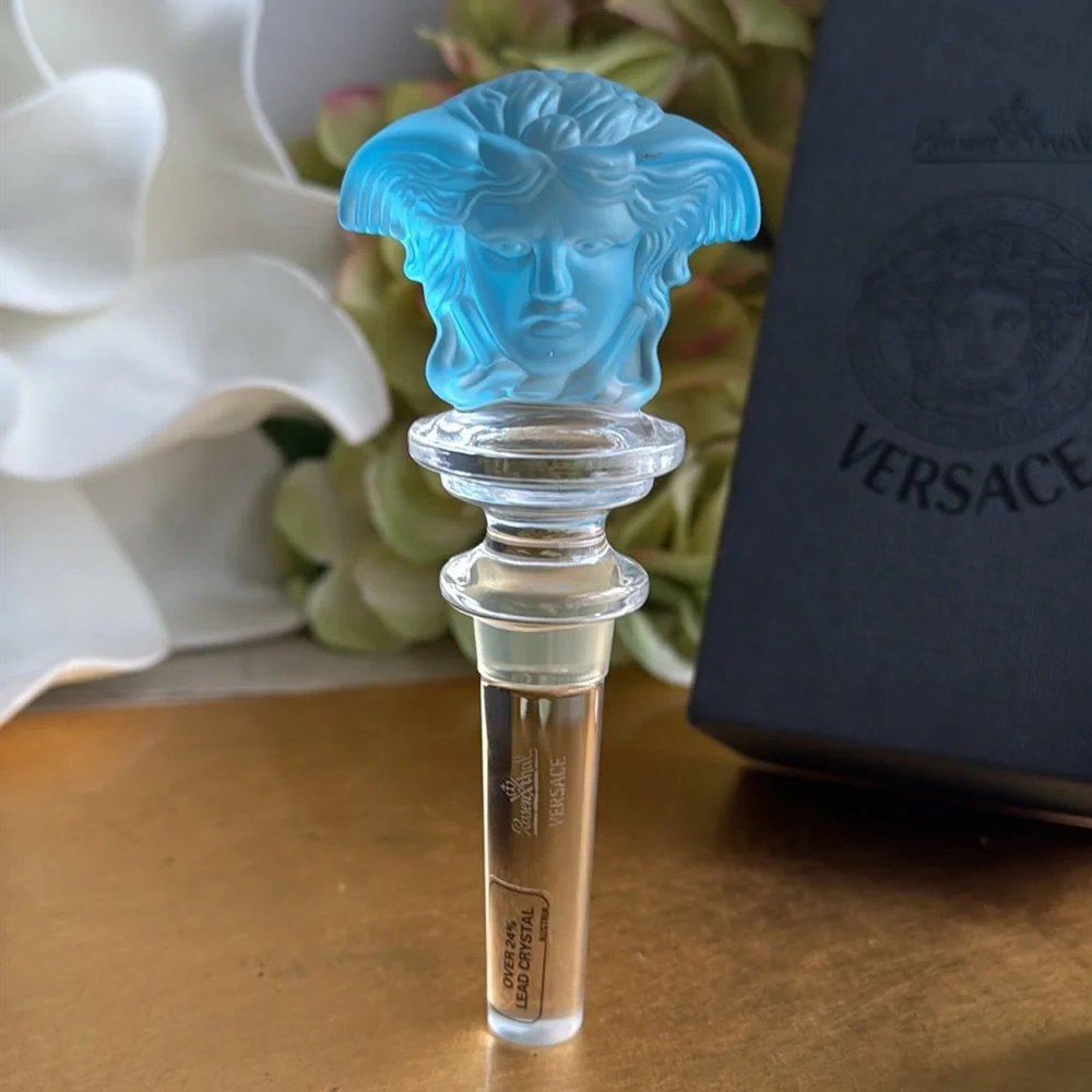 NIB! Versace Rosenthal Crystal Wine Stopper